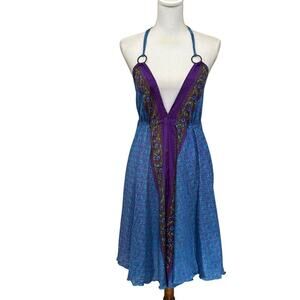Mt Collection dress, blue/purple, one size, bohemian, gypsy, beach, vacation